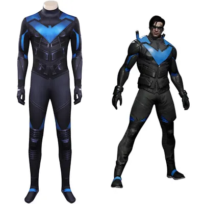 $50 • Buy Gotham Knights Nightwing Cosplay Costume Jumpsuit Outfits Halloween Carnival