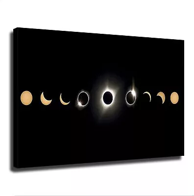 Total Solar Eclipse Various Stages Lunar Eclipse Picture Posters Wall Art Canvas • $39.90