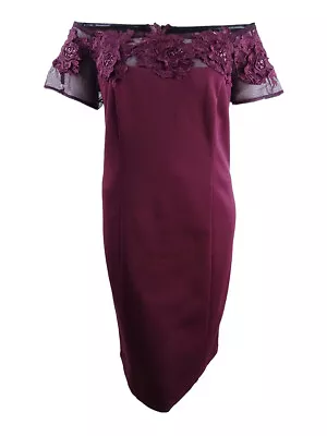 $39.99 • Buy SL Fashions Women's Plus Size Lace-Applique Off-The-Shoulder Dress