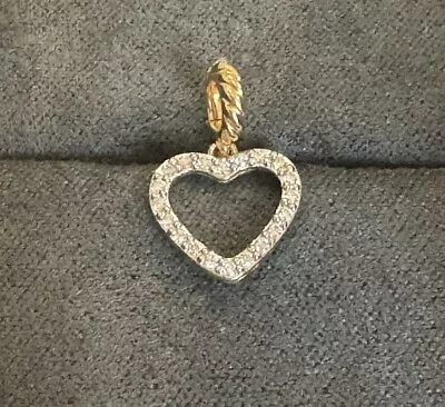 David Yurman Heart Amulet 18K Yellow Gold Pave Diamonds • $725