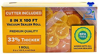 $26.08 • Buy 8  X 100' MEGA Roll & Cutter Box Vacuum Sealer Bags Roll By OutOfAir