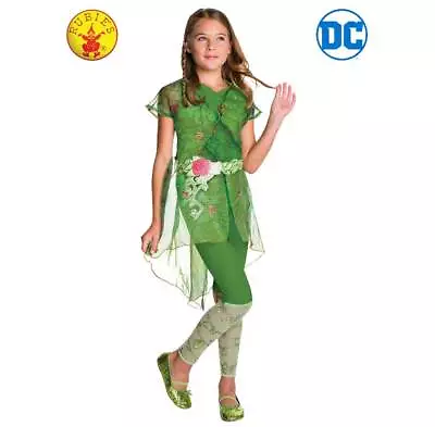 DC Poison Ivy Deluxe Girl Green Anti Heroine Villain Costume Fancy Dress 6-8 YRS • $31.19