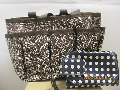 Handbags Thirty One Organizer Polka Dots Merona Wristlet Polka Dots Navy Used! • $20.95