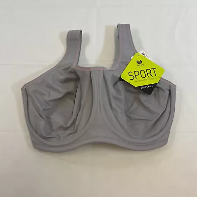 Wacoal 855170 Womens Gray Underwire Full Coverage Sports Bra Size 32G • $49.99