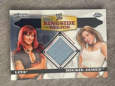 Lita Vs Mickie James 2006 WWE Topps Heritage Chrome Event Used Relic • $8