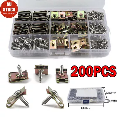 200PCS Stainless Steel U Nuts Bolt Speed Clips Panel Trim Automotive Nut Screws • $21.99