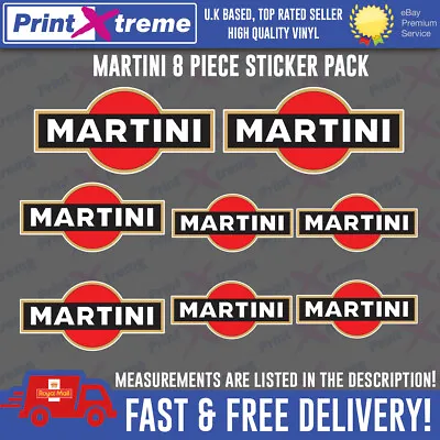 £6.49 • Buy Martini Sticker Decal Pack X8 Vinyl Car Bike Laptop Scooter Motorcycle Quad 