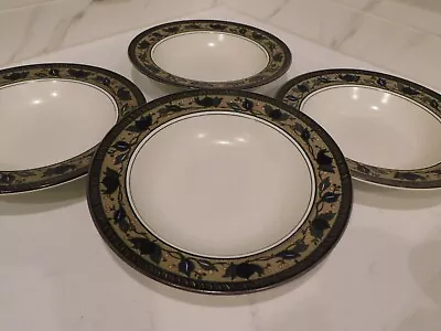 4 Mikasa Soup Bowls Rimmed 9 3/8 Inch Intaglio ARABELLA Oven/Microwave Safe • $23.98