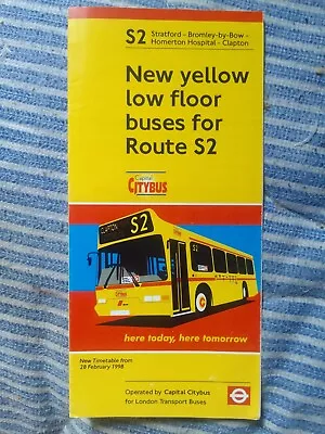 London Bus Timetable Leaflet Route S2 • £2