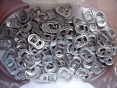 100 Aluminium Can Ring Pulls - Identical Square Hole Type Art Crafts See Pic's • £4.25