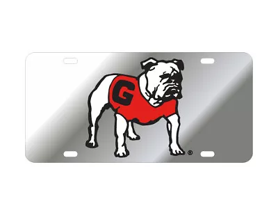 UGA GEORGIA BULLDOGS Mirrored Old Standing Dawg License Plate / Car Tag • $24.95