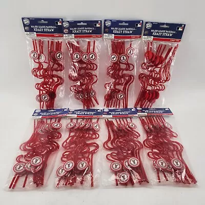 Reusable Spiral Crazy Plastic Straws MLB Los Angeles Angels Baseball Lot Of 96 • £23.74