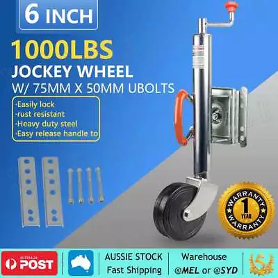 6  Jockey Wheel 1000LBS Swing Up Solid Caravan Trailer Boat Heavy Duty AU • $55.95