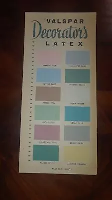 Vtg 50's Valspar Decorators Latex Paint Color Sample Chip Chart Brochure • $9.99