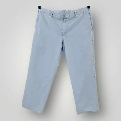 Izod Pants Men 40x30 Blue Seersucker Straight Chino Golf Preppy Business Casual • $19.95