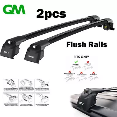 To Fit  Audi Q7 4M SUV 2016 Since  Roof Rack Cross Bars Flush Rails Turtle A2 • $211.64