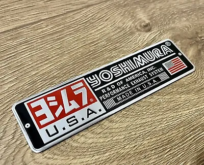 Yoshimura Metal Badge Exhaust Sticker Decal Heatproof 140mm X 40mm • $5.91
