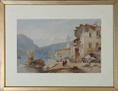 T. W. - Framed 1878 Watercolour Lake Como In Summer • £172