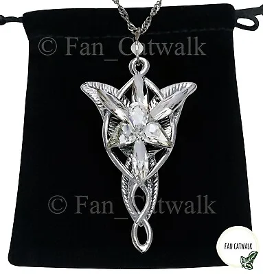 Lord Of The Rings Silver EVENSTAR Necklace Pendant Hobbit LOTR + GIFT BAG Arwen • £8.95