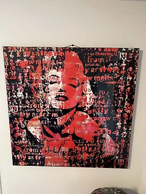 Marilyn Monroe Lacquer 31x31 Wall Art HEAVY Red And Black RetroModern SHIPS FREE • $320