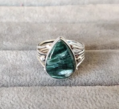 Seraphinite Gemstone  Ring Solid 925 Sterling Silver All Size MO** • $13.76