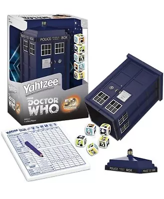 Yahtzee Doctor Who Game 50th Anniversary Collector's Edition Hasbro Tardis BBC • $35.99