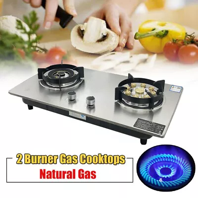 28  Natural Gas Cooktop Built-in NG Gas Stove Stainless Steel W/2 Burners • $142