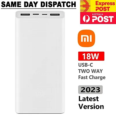 $54.95 • Buy Xiaomi Mi Power Bank 3 20000mAh Portable Charger 2 USB Type C 2-way Fast Charge