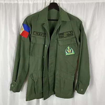 Vietnam War Era Philippines Navy Special Forces Tropical Jacket Patched • $245