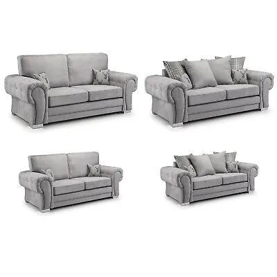3&2 Seater Grey Premium Fabric Chingford Corner (Scatter Or Fixed Back) Large • £799