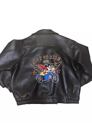 Mickey Mouse  BORN TO RIDE FAUX Leather Jacket • $56.09