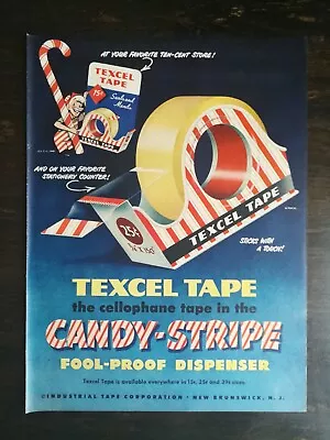 Vintage 1949 Texcel Tape Candy Stripe Full Page Original Ad 1221 • $6.99