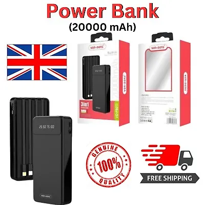 Power Bank For Samsung Iphone Huawei 20000 MAh Portable Charger Backup UK • £23.99