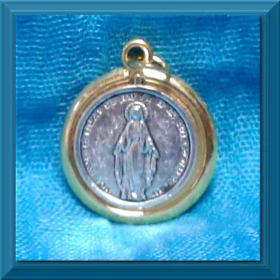 Miraculous Medal Virgin Blessed Mother MARY Gold Silver Two Tone Catholic NEW! • $0.99