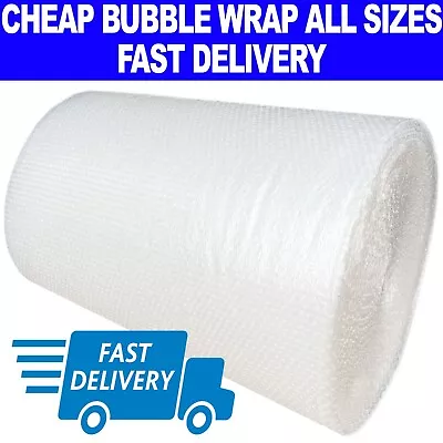SMALL & LARGE BUBBLE WRAP - 300mm 500mm 750mm 1000mm 1200mm ROLLS X 10m 50m 100m • £9.85