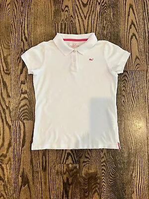 Vineyard Vine Girls White Collared Golf Shirt Short Sleeve (size 14) • $6.99