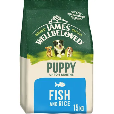 £64.92 • Buy James Wellbeloved Fish & Rice Puppy Dry Dog Food - 15kg