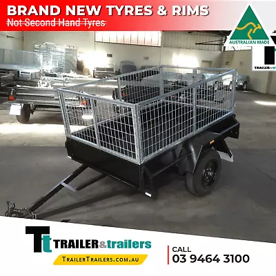$1470 • Buy 6x4 SINGLE AXLE CAGE TRAILER | 2FT CAGE -750Kg GVM- CHECKERPLATE FL. | New Tyres