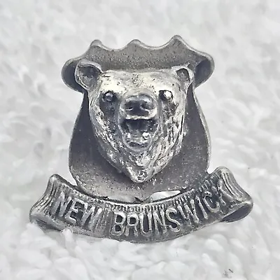 Bear Head Mount Trophy New Brunswick Pin Vintage Metal Silver Tone Canada • $11.19