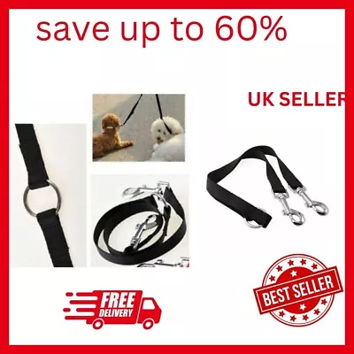 Duplex Double Dog Coupler Twin Lead Two Pet Dogs Collar Walking 2 Way Leash Walk • £4.57