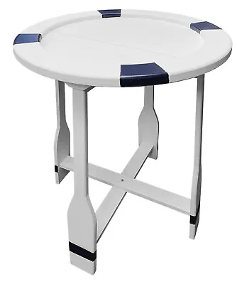 Nautical Wooden Side Table With Foldable Legs And Removeable Tray Nautical • £74.95