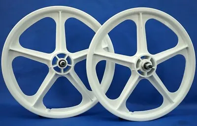 Skyway BMX 20  Tuff Wheels WHITE Retro NEW Wheelset Sealed Bearings 3/8 Axles • $132.99