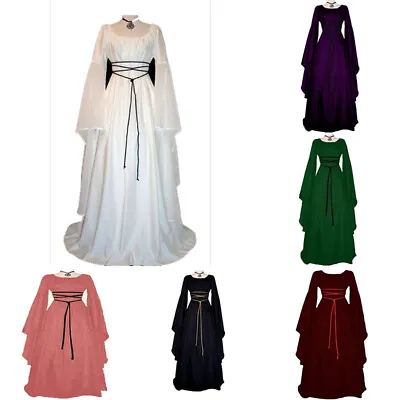 $16.20 • Buy Women Victorian Dress Long Witch Fancy Dress Renaissance Medieval Costume Gothic