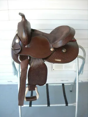 New 13  Brown Tooled Leather Western Youth Saddle Mini Miniature Horse Pony 3267 • $184.95