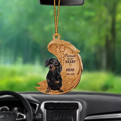 Dachshund Dog Angel Car Ornament Dog Memorial Angel Wings Christmas Ornament • $19.99