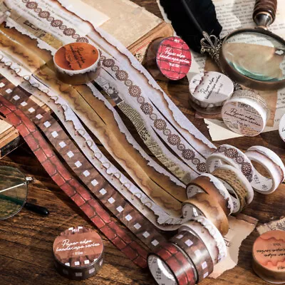 $5.99 • Buy Washi Tape Paper Edge Wall Tile Film Scorch Paper Binding Lace Tear Up