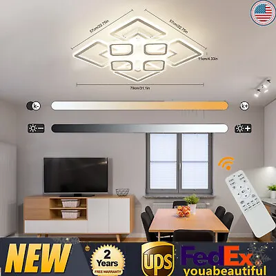 Modern Acrylic Ceiling Light LED Lamp Living Room Dimmable Bedroom Chandelier • $59