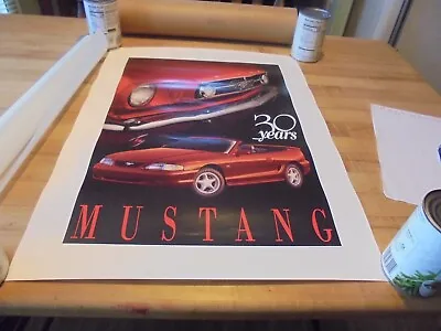 Ford Mustang 30 Years Poster Print 18 X 24 1994 Motorgear/Mustang Monthly Mag • $6.95
