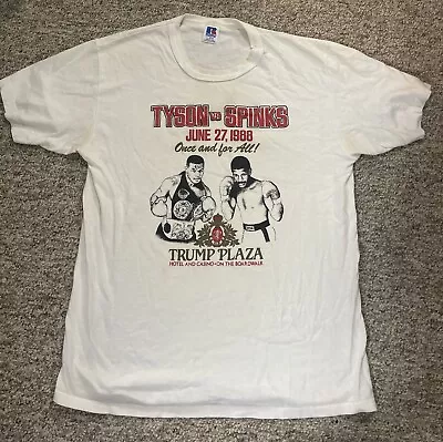 1988 Vintage T Shirt Mike Tyson Vs Spinks Russell Athletic Size Large • $109.50