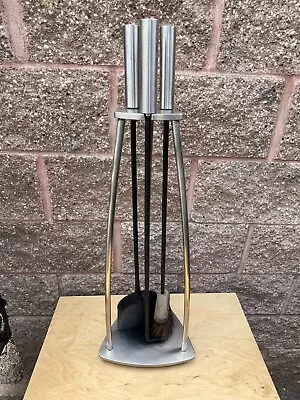 Vintage Mid Century Modern MCM Maison Charles Style Silver Fireplace Tools • $200